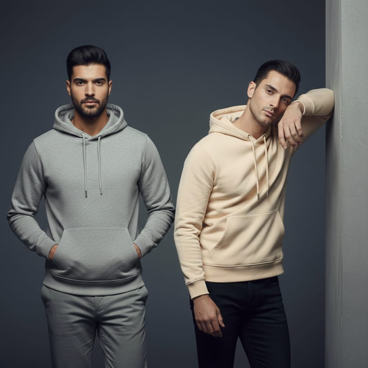 Pack of 2 Premium Hoodies – Ultimate Comfort & Style Combo (Gray & beige)