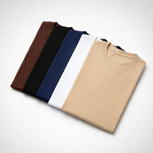 Combo of five 5 Heavy cotton  brown , black, white , navy , beige color