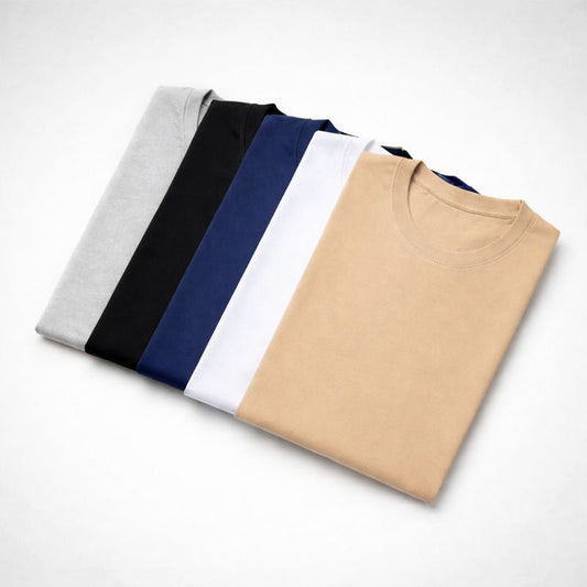 Combo of five 5 Heavy cotton  grey, black, white , navy , beige color