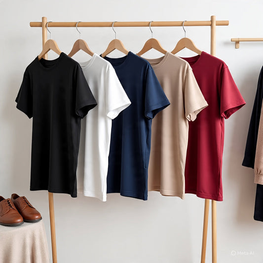 Combo of five 5 Heavy cotton black, red, blue, white, beige