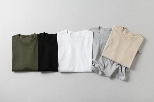 Combo of five 5 Heavy cotton  dark olive green, black, white , light grey, beige color 