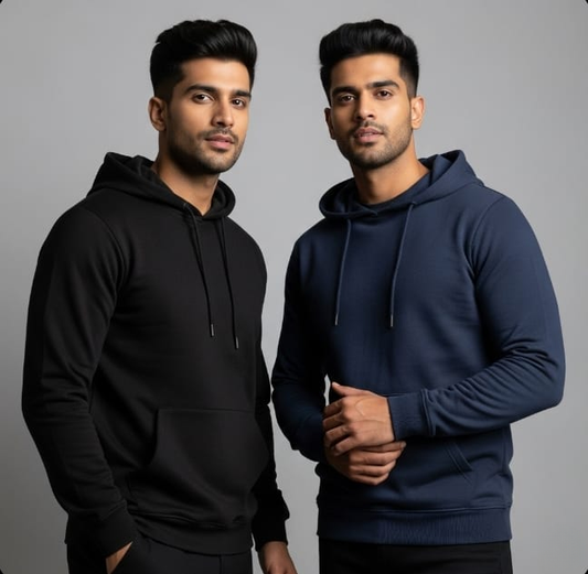 Pack of 2 Premium Hoodies – Ultimate Comfort & Style Combo (Black & Blue)